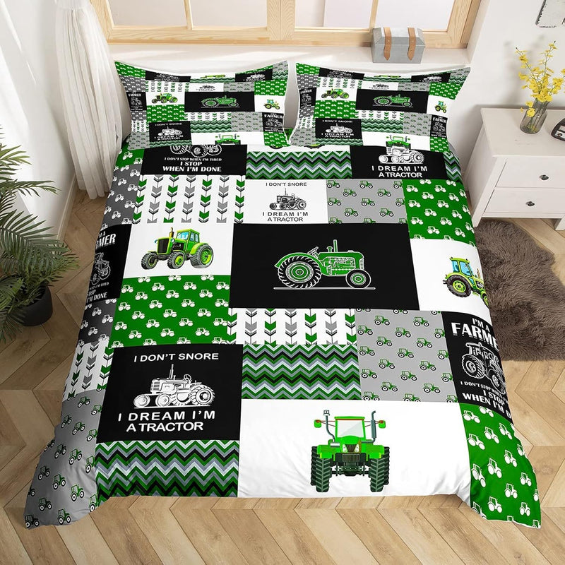 Tractor Duvet Cover Cartoon Farm Tractor Bedding Set For Kids Boys Girls Truck