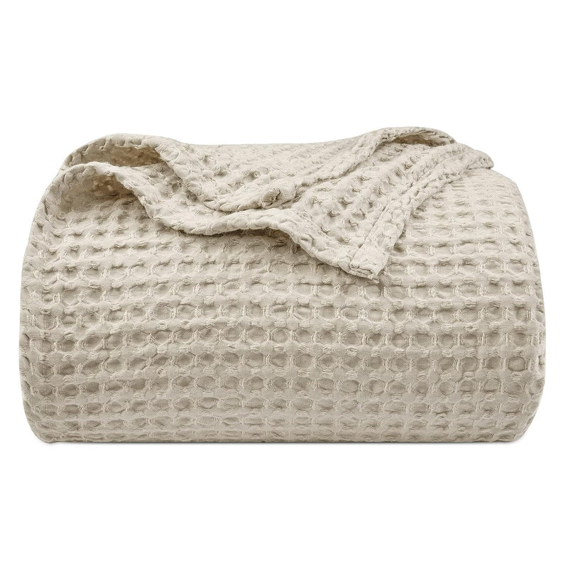 Ultra Soft Waffle Weave Blanket King Size 104"X 90"- Washed Lightweight Breath