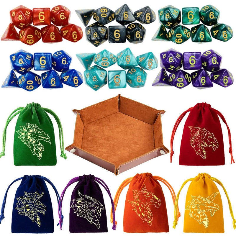 Dnd Dice Set 42 Pcs Polyhedral Dungeons And Dragons Rolling Dice For D&D Rp