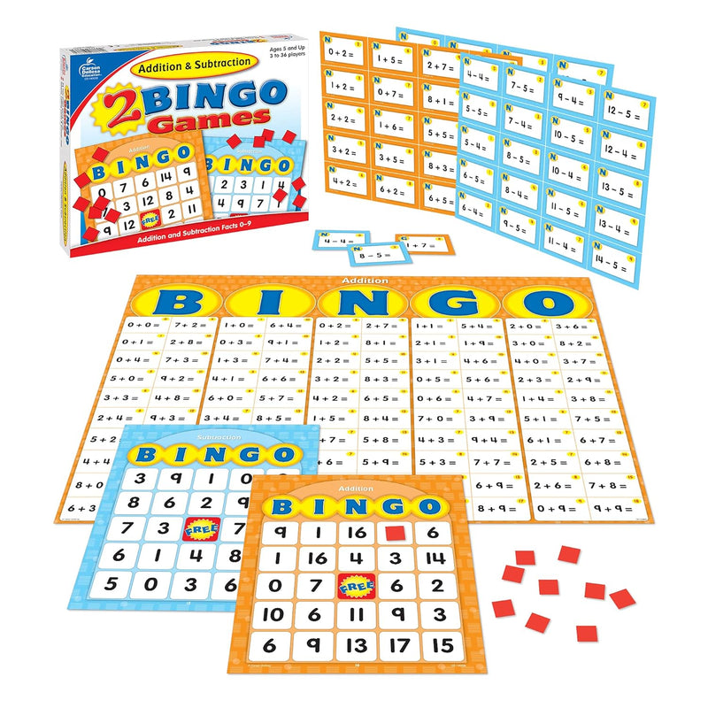 Carson Dellosa Addition and Subtraction Bingo Game for Kids, 2 Educational