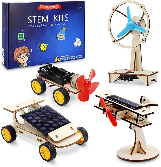 4-in-1 Solar & Wind STEM Building Kit for Kids Ages 8-12
