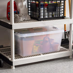 68 Quart / 17 Gal. Stackable Plastic Storage Bins with Lids and Latch Buckles, Clear, Large Containers for Home and Office Ultra Organization, Durable Nestable Tote Box Tub