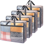 4 Pack Blanket Storage Bags, 75l Extra Large XL Clear Storage Bags with Zipper, Zippered Storage Bags for Blankets, Quilts, Clothes, Comforter, Bedding and Pillows
