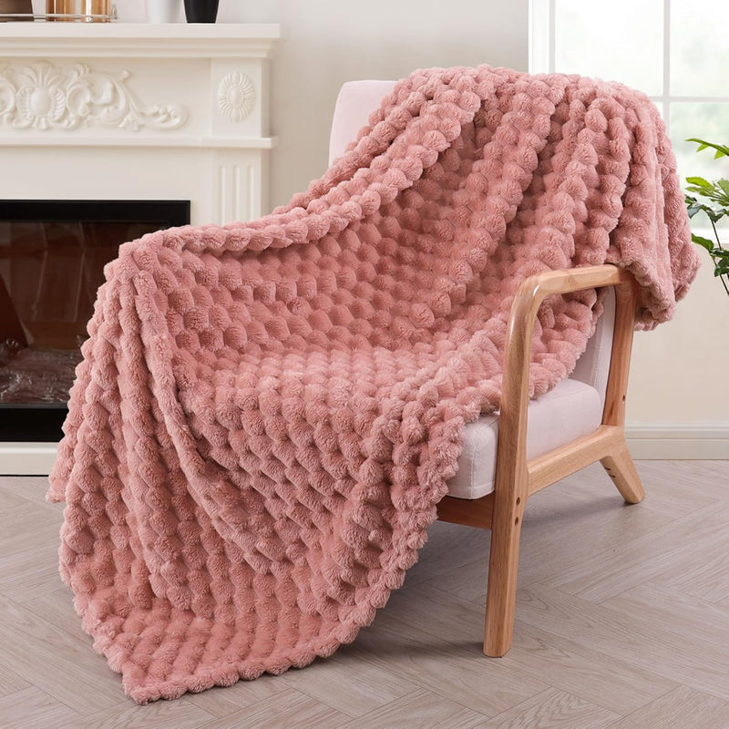 Extra Large Soft Fleece Throw Blanket, 50X70 Inches 3D Clouds Stylish Jacquard