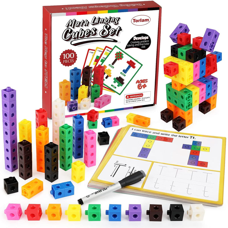 Math Cubes Math Manipulatives Activity Set, Number Blocks Counting Toys Sna