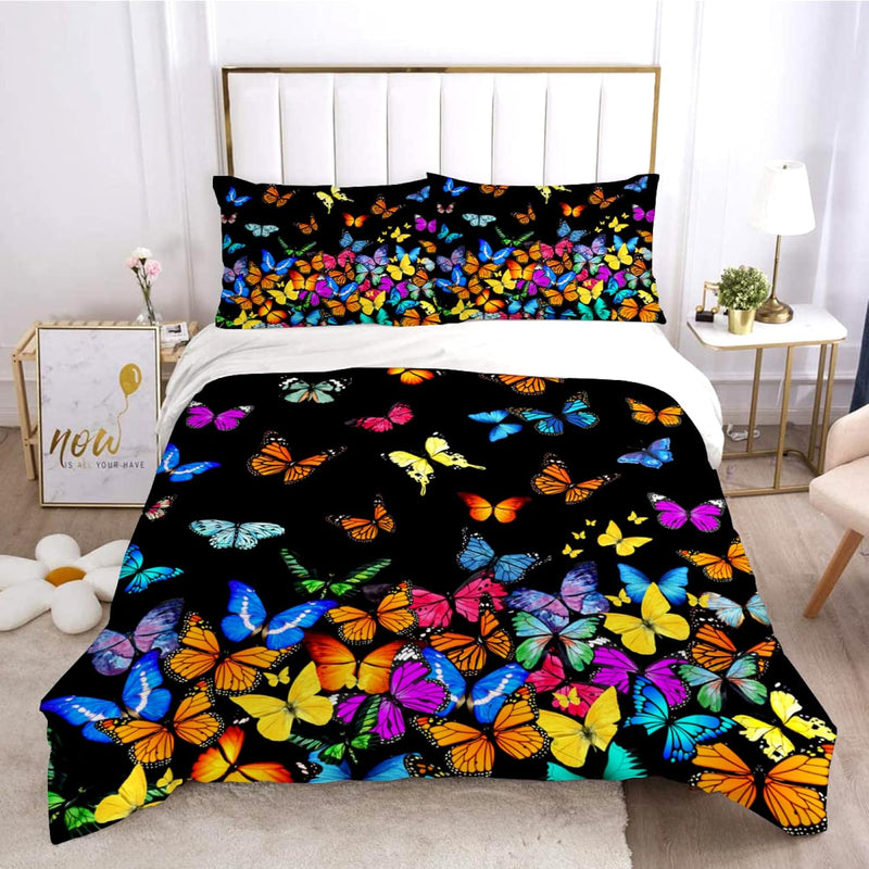 3 Pcs Butterfly Bedding Sets Butterflies Twin Comforter Set Ultra Soft Microfi