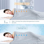Cooling Throw Blanket, Japanese Q-Max>0.4 Arc-Chill Cooling Fiber Absorb Body Heat, 100% Cotton Backing, Summer Cool Blanket For Travel/Outdoor, Cold Blankets For Sleeping, Hypoallergic, Grey