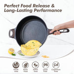 Nonstick Frying Pan Skillet with Lid, 12 Inch Large Deep Frying Pan, 5 Qt Non Stick Saute Pan with Cover, Induction Pan, Healthy Non Toxic Cooking Pan with Helper Handle, PFOA PFOS Free