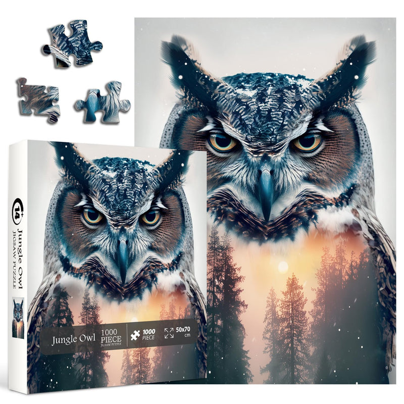 Owl Puzzles For Adults 1000 Pieces, Difficult Bird Challenging Jigsaw Puzzl