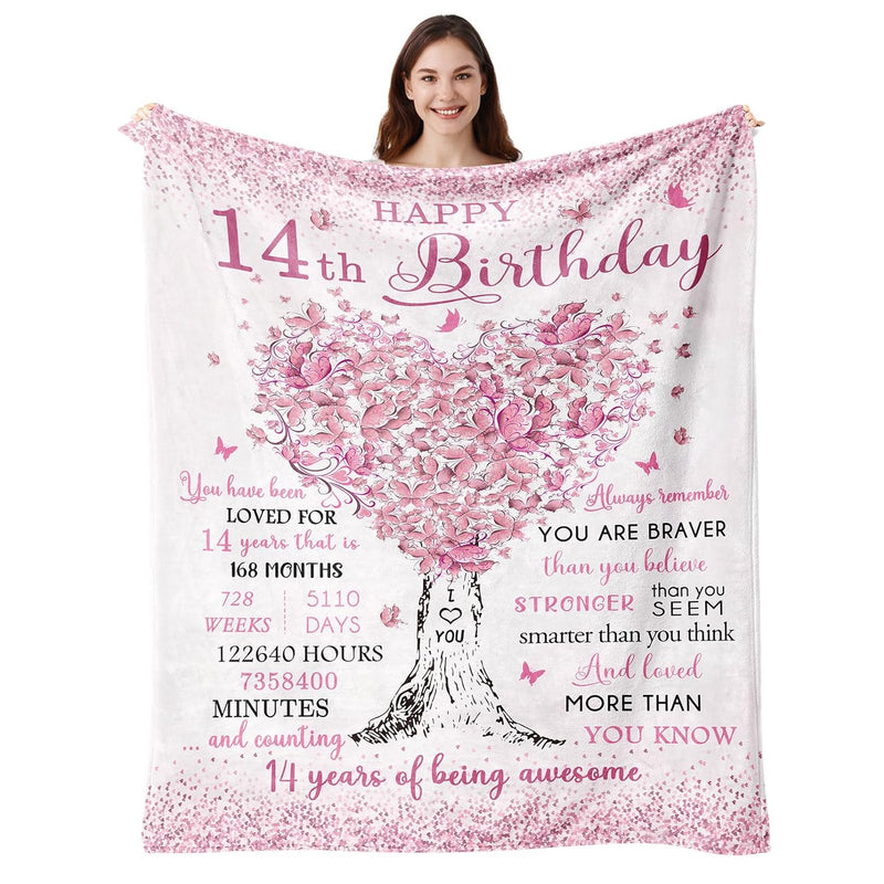 Gifts For 14 Year Old Girl, 14 Year Old Girl Gifts Birthday Blanket 50"X60", 1