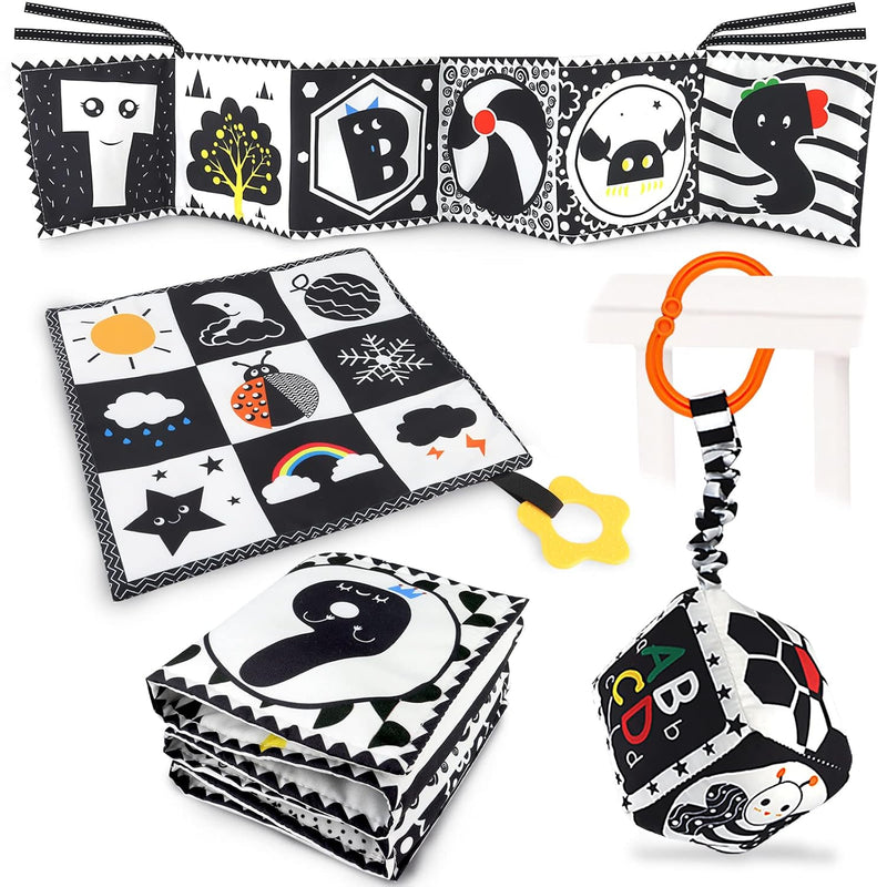 Black And White High Contrast Baby Toys 0 3 Months For Newborn, Montessori