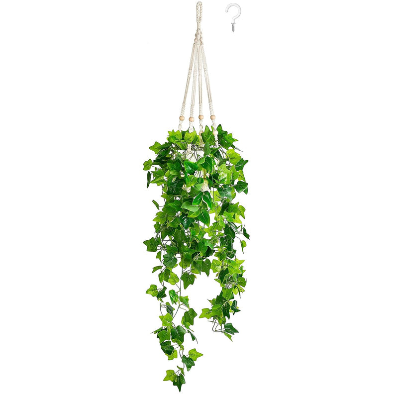 Fake Hanging Plants Artificial Decor Macrame Hanger With Artificial Vines In P