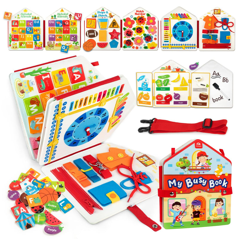 Coogam Toddler Felt Montessori Busy Book, Activity Sensory Boards Fine Moto