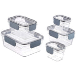 Tritan 10 Piece (5 Containers And 5 Lids) Locking Food Storage Container - Clear