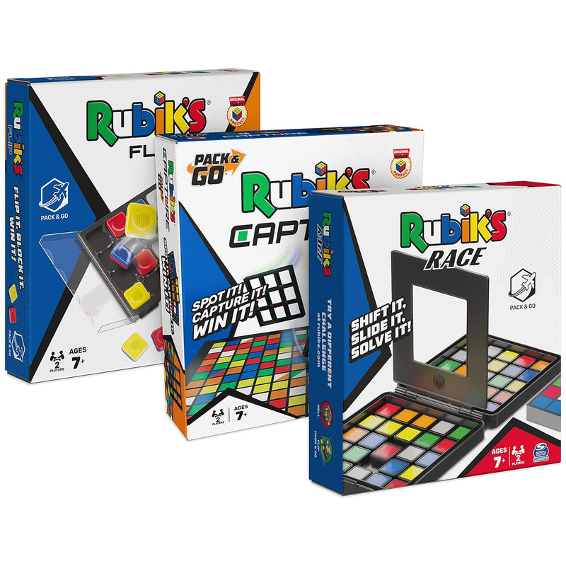 Pack & Go, 3 Game Bundle Race Flip Capture 2 Player Sequence Board Games 3D