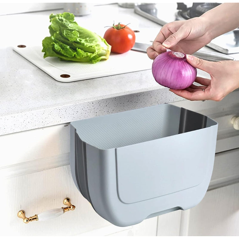 Hanging Folding Mini Trash Can For Kitchen Cabinet Door, Small Collapsible Garba