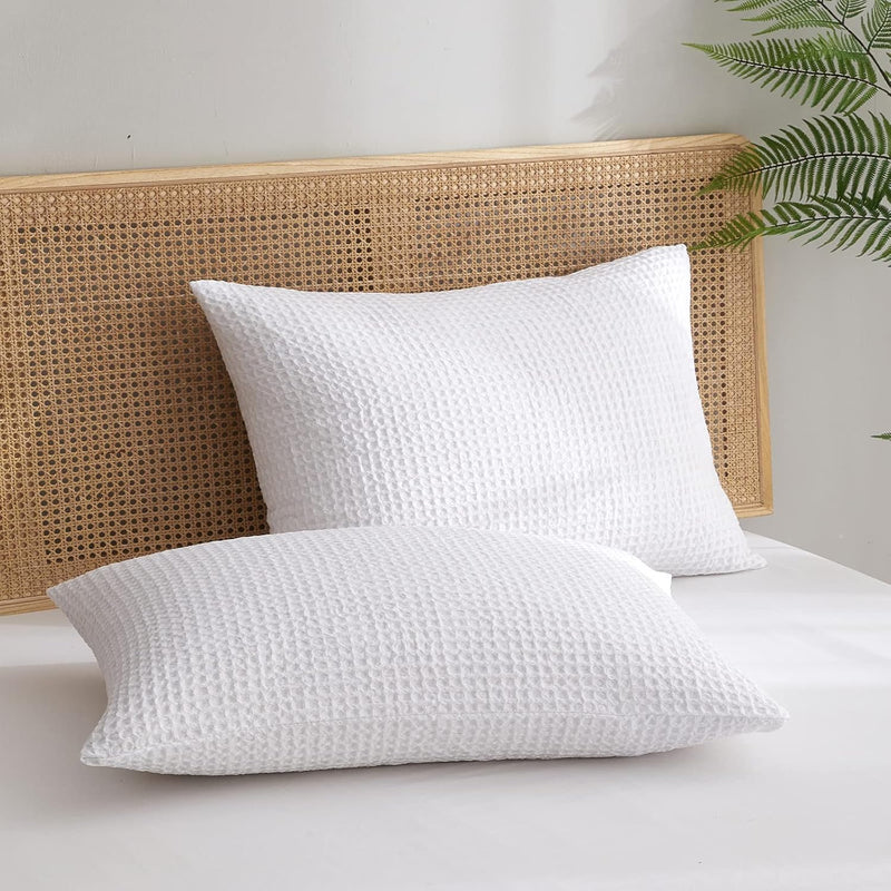 Ultra Soft Waffle Weave Pillowcases Standard Size 20" X 26" 2 Pack, No Insert,