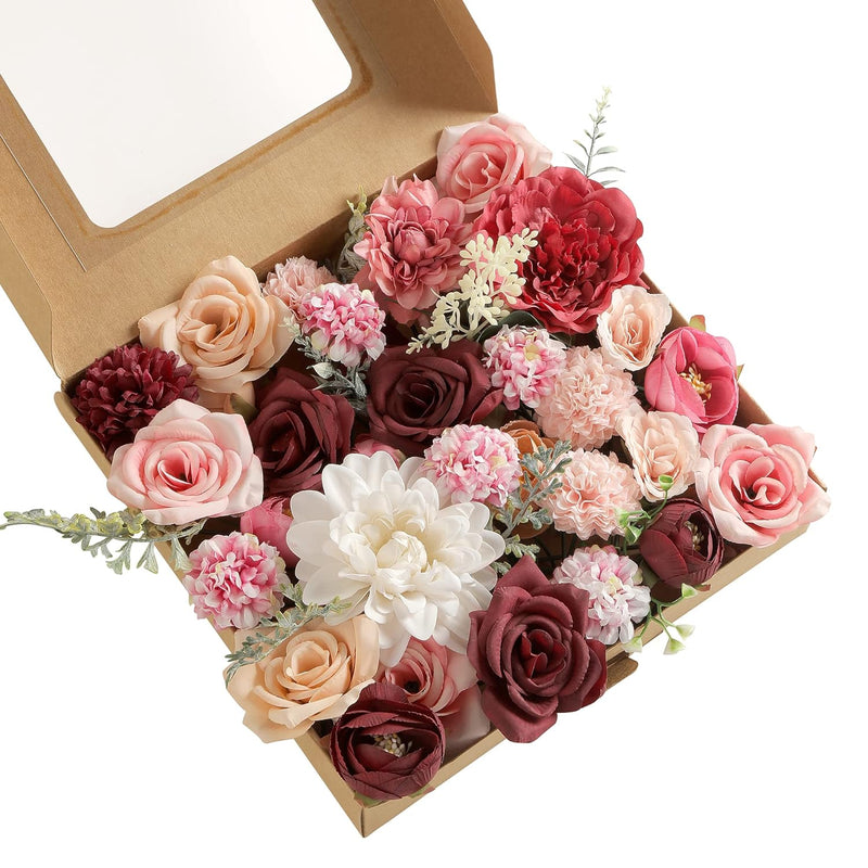 Artificial Flowers Combo, Fake Flowers For Diy Tables Centerpieces Baby Shower