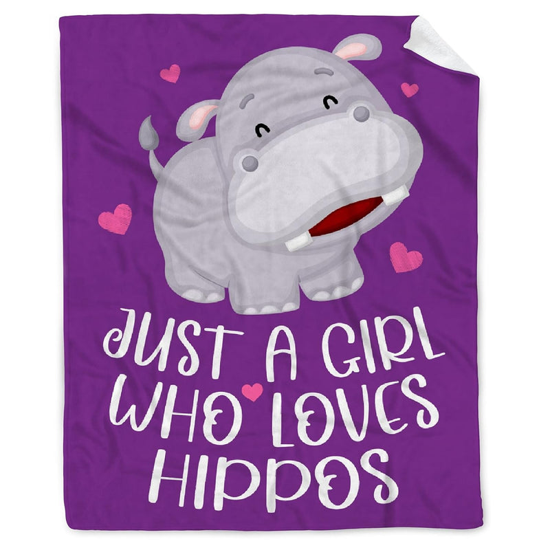 Hippo Blanket Hippo Gifts For Women Girls Just A Girl Who Loves Hippos Soft Co