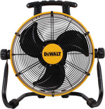 DXF1840 Floor Fan, Industrial Fan, 18 Inch High Velocity Fan with 3-Speed Heavy Duty Air Circulator and 180 Adjustable Tilt, Large Electric Metal Rotating Garage Fan, Drum Fan for Work, Yellow