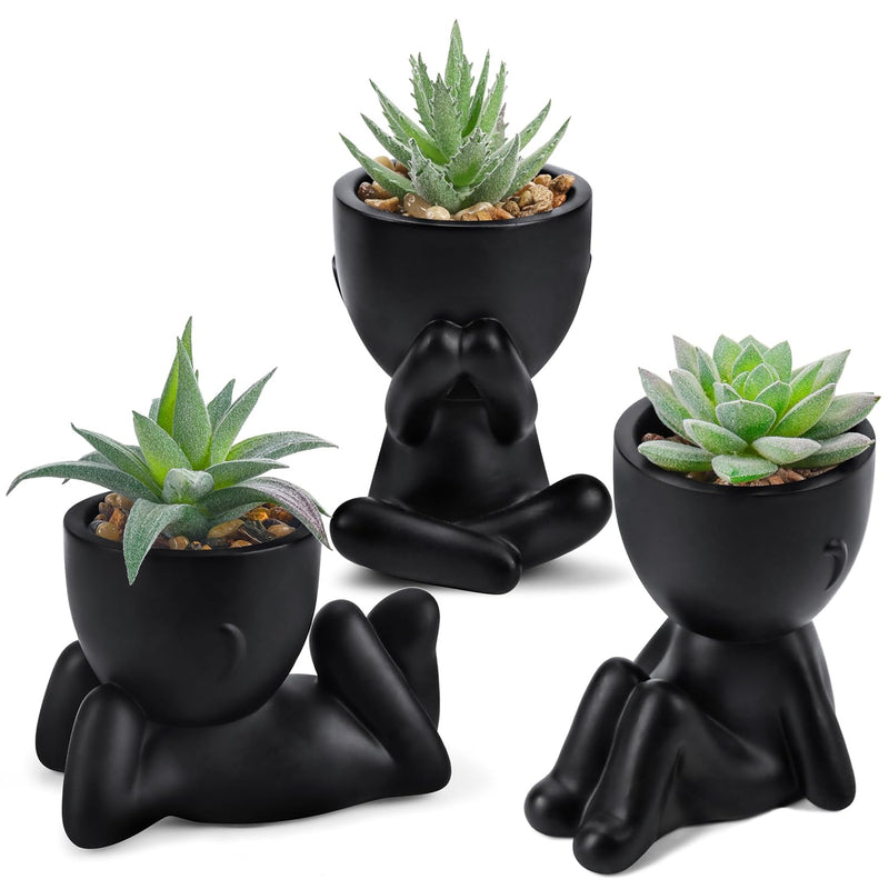 3Pcs Fake Succulents Plants Artificial For Bathroom Bedroom Home Room Decor Ae