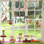 The Very Hungry Insects Cartoon Little Green Caterpillar Butterfly Swirls Streamers - 20 Pcs Children's Reading Story Birthday Party Decorations.