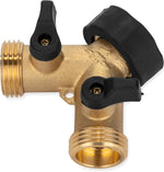 Camco Solid Brass Water Wye Valve- Easy Grip Valve Handles and Simple Water Hose Connection CSA Low Lead Certified - (20123)