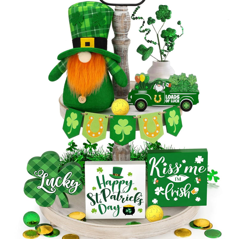 21 Pcs St. Patrick'S Day Decorations For Home St. Patrick'S Day Tiered Tray De