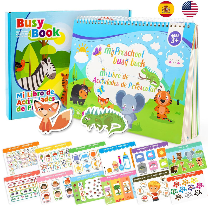 Spanish & English Busy Books For Toddlers Bilingual Preschool Activity Book