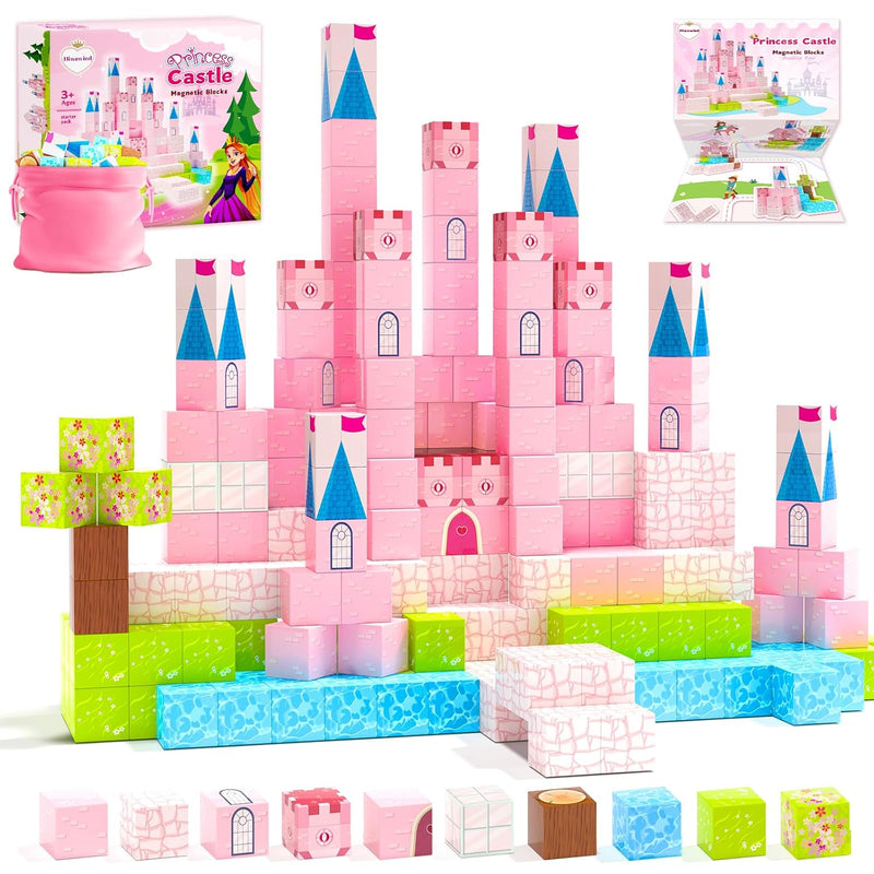 Magnetic Blocks Building Toys Princess Castle Collection World, Princess To