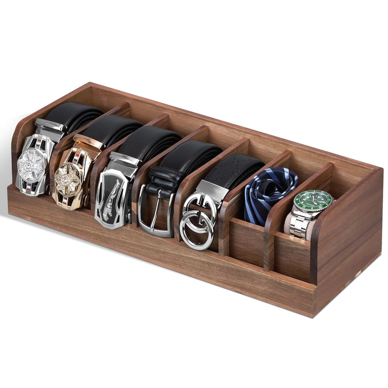 Belt Organizer, 7 Compartment Belt Holder Belt Hanger Closet And Belt Organizer