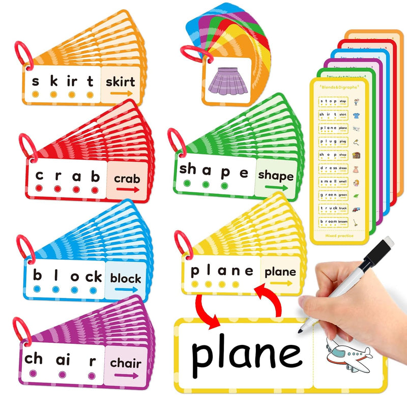 Blends & Digraphs Cards,Phonics Games,Speech Therapy Toys For Toddlers Kids