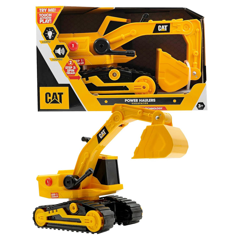 CAT Construction Toys, 11.5" Power Haulers Excavator, Realistic Lights & So