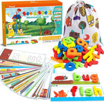 See and Spell Learning Toy with Wooden Letter Blocks for Kids Ages 3-6