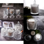 2 Pack Qtip Holder Thick Glass Apothecary Jars with Lid for Bathroom Decor, Clear Cotton Ball Storage Organizer for Cotton Swab, Cotton Rounds, Jewelry, Candy