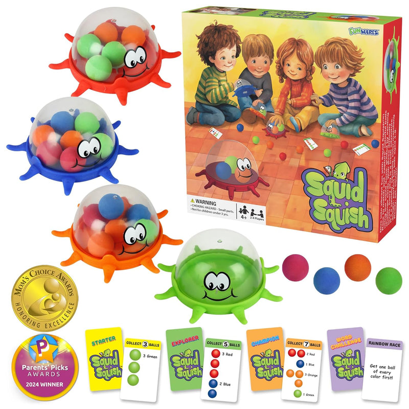 Colorful Squid Squish: Dynamic Floor Game For Kids, Boosts Kids' Learning A