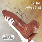 3.4'' Diameter Huge Thick Dildo With Small Glans,13.27'' Realistic Big Brown Anal Dildo With Strong Suction Cup For Hands-Free Giant Dildos Penis Adult Sex Toy For Women Men Advanced Players