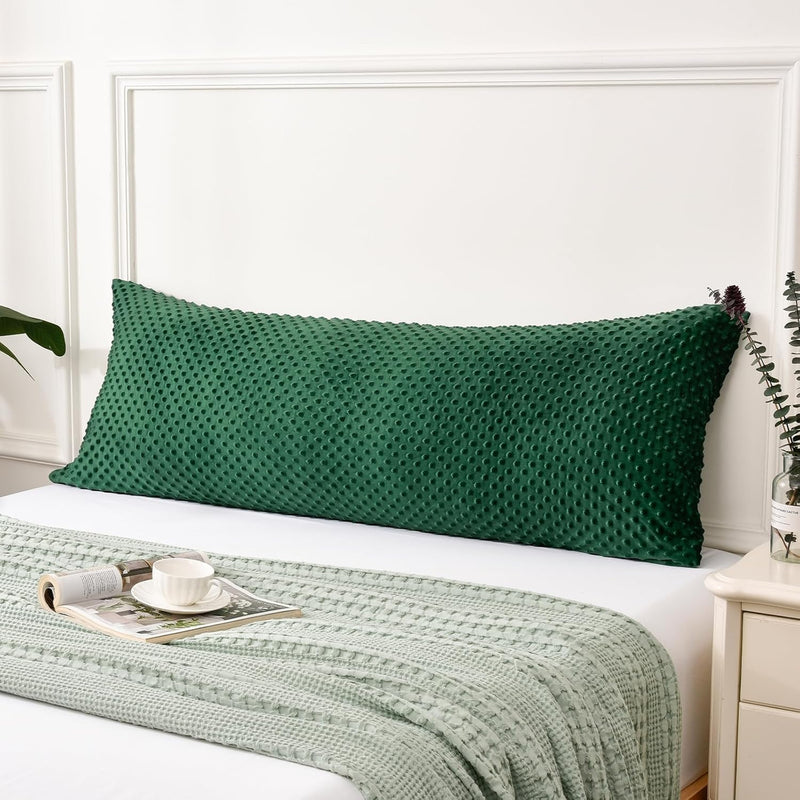 Minky Dot Body Pillowcase 20"X 54", Soft Cozy Minky Bubble Real Velvet Body Ch