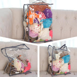 4pcs Clear Storage Boxes, 35L/9.5Gal, PVC Fabric, Zipper, for Clothes, Blankets, Bed Sheets, Closet Organizer