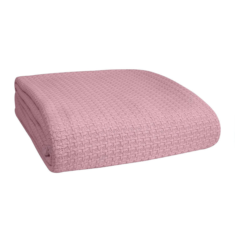 100% Cotton Bed Blanket, Breathable Bed Blanket Twin Size, Cotton Thermal Blan