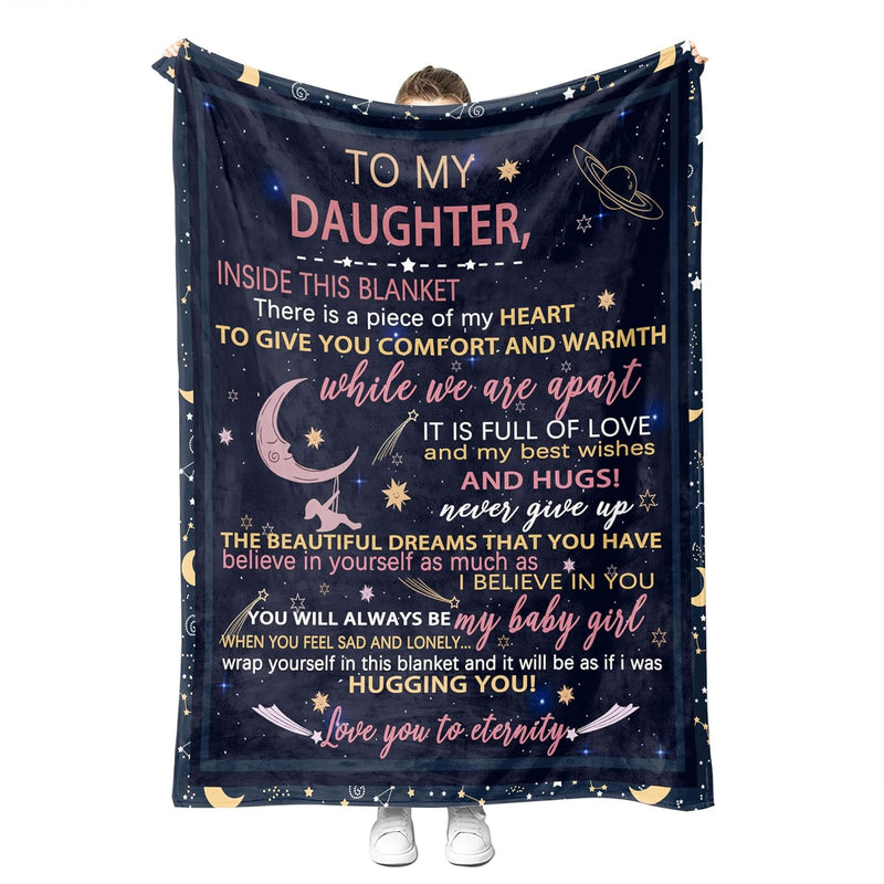 To My Daughter Blanket From Dad Mom, Warm Letter Throw Blanket For Daughter, B