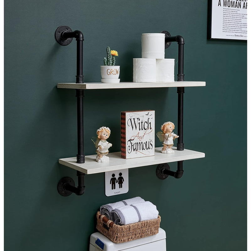 Industrial Pipe Shelving Rustic White Pipe Wall Shelves Industrial Bathroom Sh