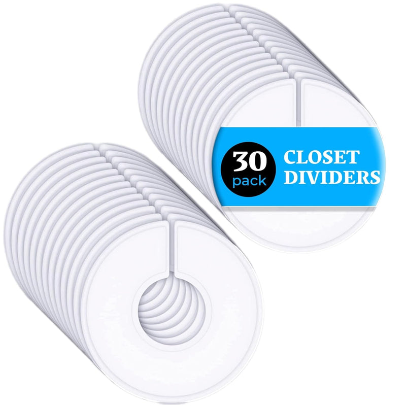 30 Closet Dividers For Hanging Clothes- White Closet Divider Set Of 30 | Clothin