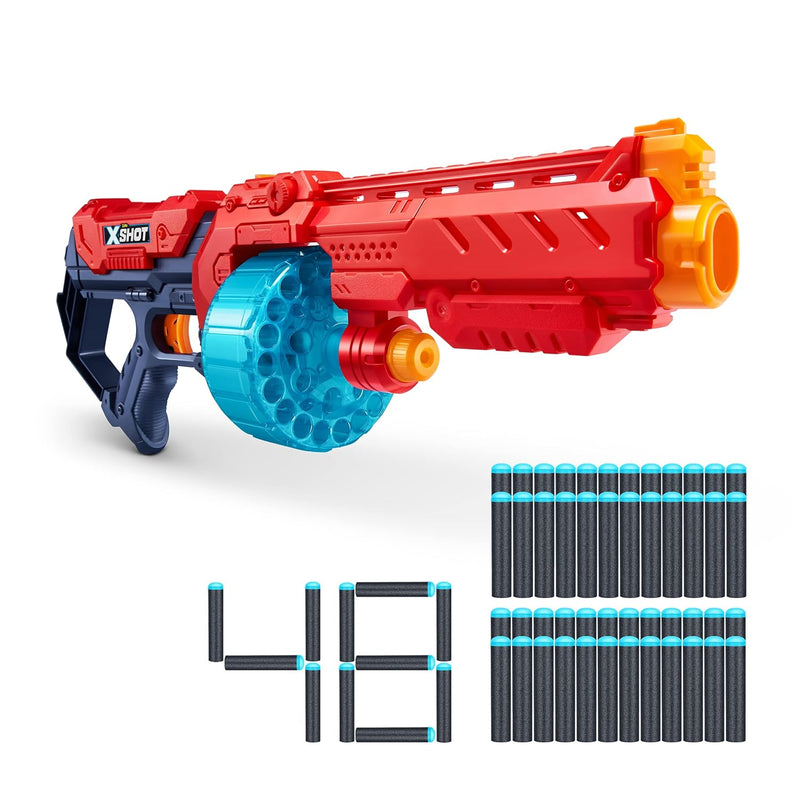 XShot Excel Turbo Fire (48 Darts) by ZURU, Red Foam Dart Blaster, Toy Blast