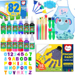 12 Color Washable Finger Paint Set, 82 Pack, 1oz Each, Perfect for Kids and Adults