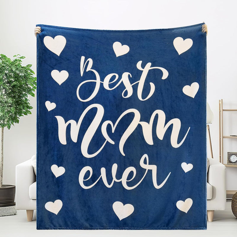 Best Mom Ever Gifts For Mom From Daughter Son, Soft Flannel Throw Blanket Mom