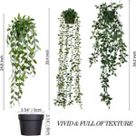 Fake Hanging Plants 3 Pack Artificial Eucalyptus Fake Potted Greenery Faux Eucalyptus Mandala Vine Pea Pod for Home Indoor Outdoor Wall Garden Wedding Decor