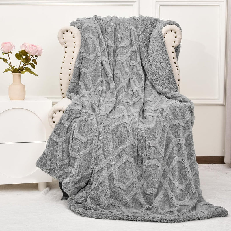 Warm Sherpa Fleece Blanket Twin Size, Fuzzy Soft Cozy Shaggy Fleece Blanket Fo