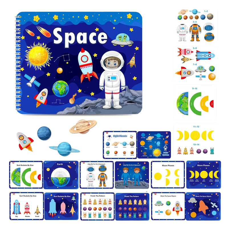Preschool Montessori Toys For Toddlers, Space Busy Book Learning Toys For K