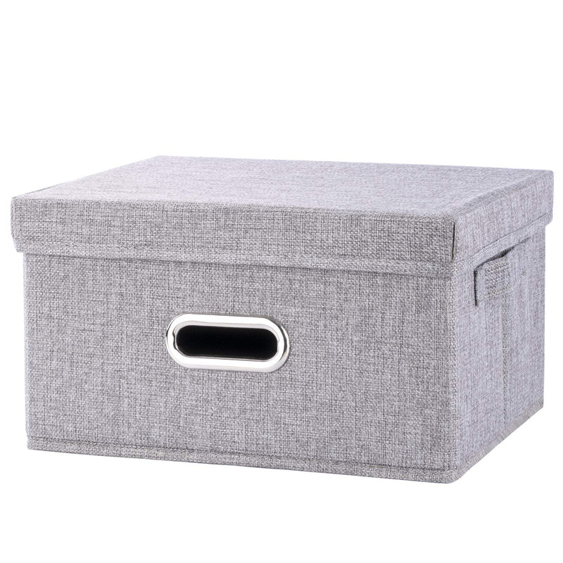 Gray Fabric Storage Bin, Closet Organizer Box Basket Dustproof Storage Cube With